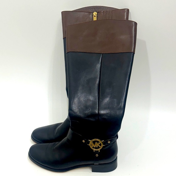 Michael Kors Women's Fulton Harness tall riding boots black and